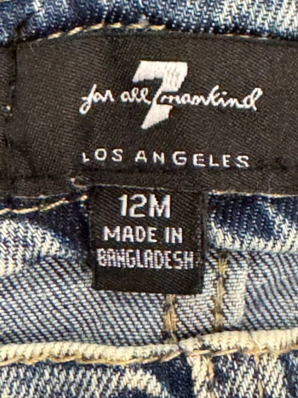 7 For All Mankind Baby Denim Overall Skirt 12M Acid Wash Distressed